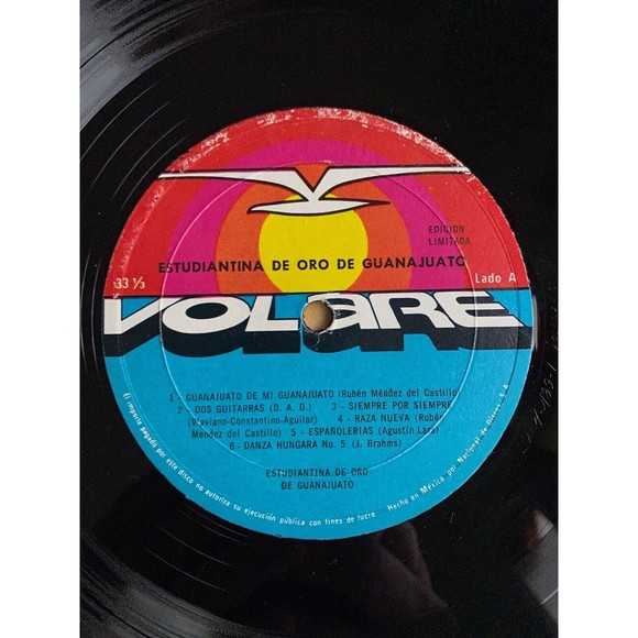 Estudiantina De Oro De Guanajuato Mexico y Espana 1974 LP Volare Records VG+ - Picture 5 of 7